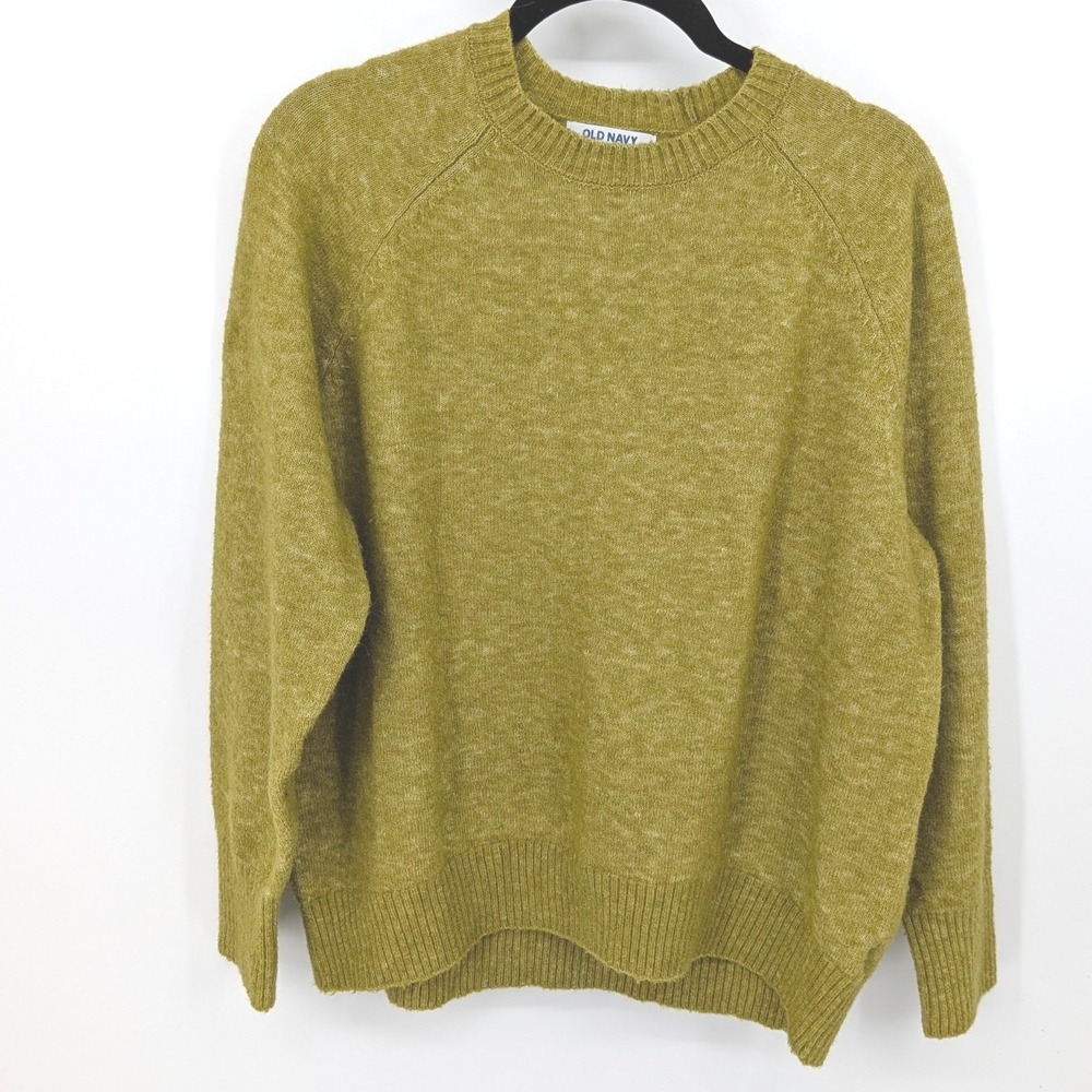 Old Navy Pullover Sweater‎ Womens XS Chartreuse Green Recycled Wool Blend Soft